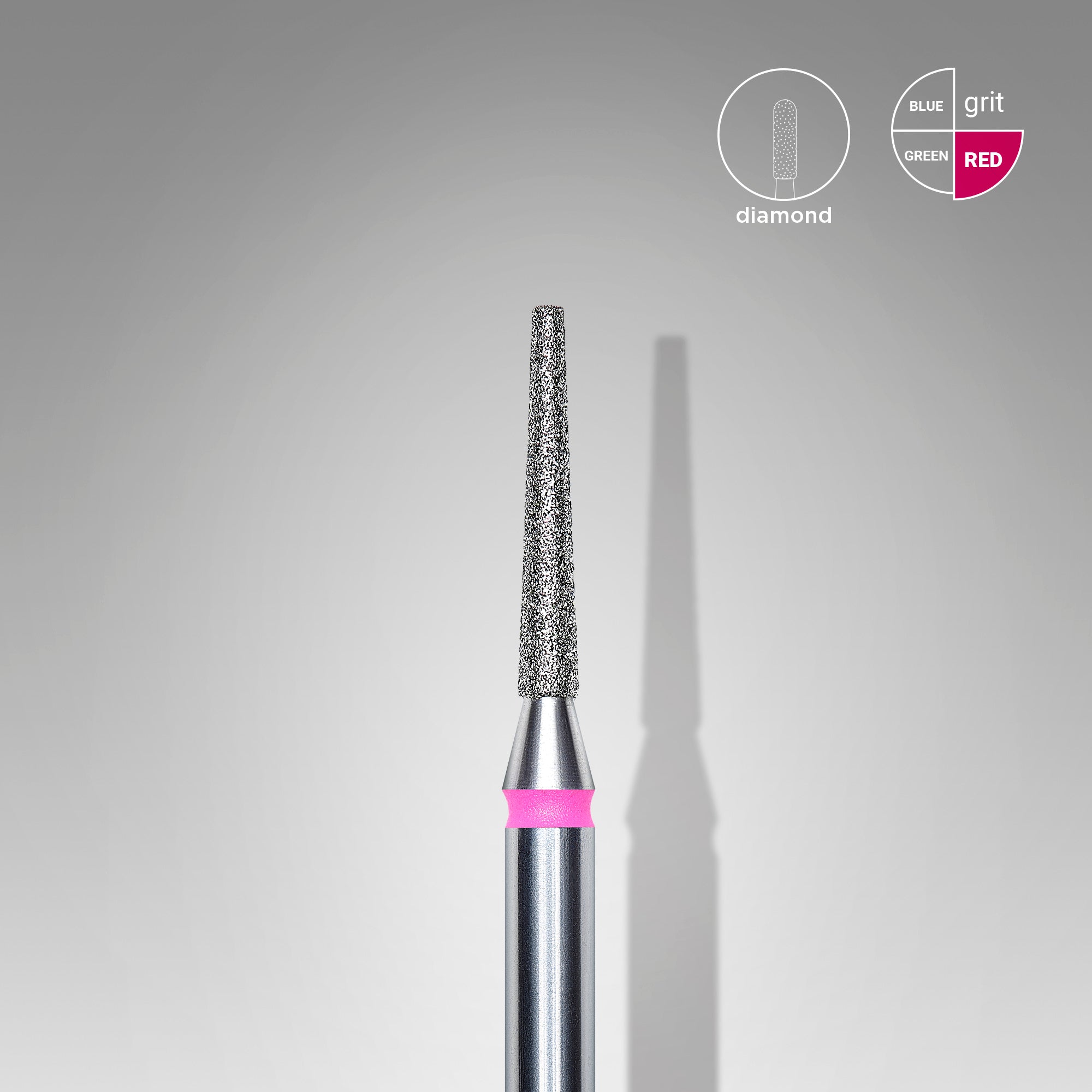 Diamond nail drill bit, "frustum", red, head diameter 1.8 mm/ working part 8 mm image 0